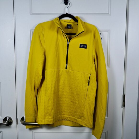 Gore Wear Mens TRAILKPR HYBRID 1/2-ZIP Cycling Mid Layer- Yellow - Large - Picture 6 of 9